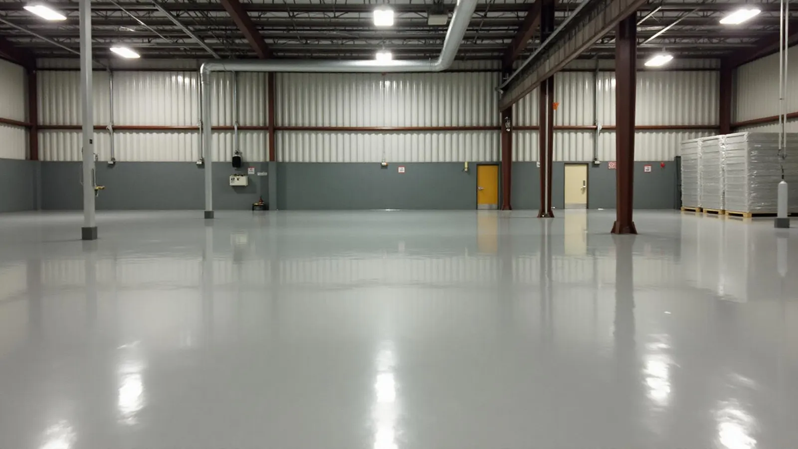 Epoxy-coated warehouse floor installed by Floorcote on the Sunshine Coast