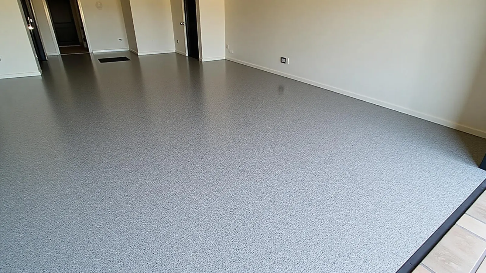 Decorative epoxy garage floor in a Sunshine Coast home
