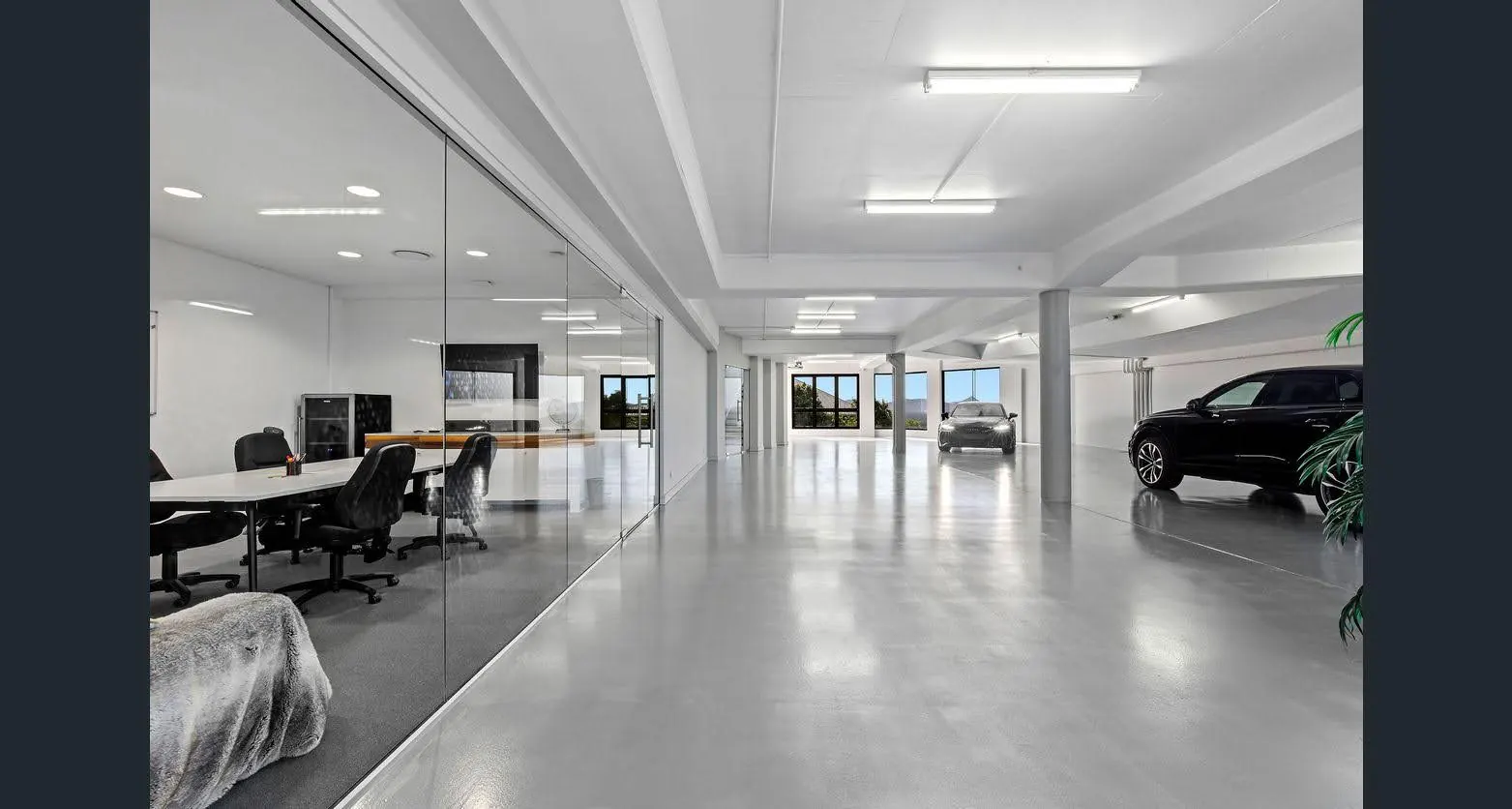 Polished concrete floor in a commercial office fitout